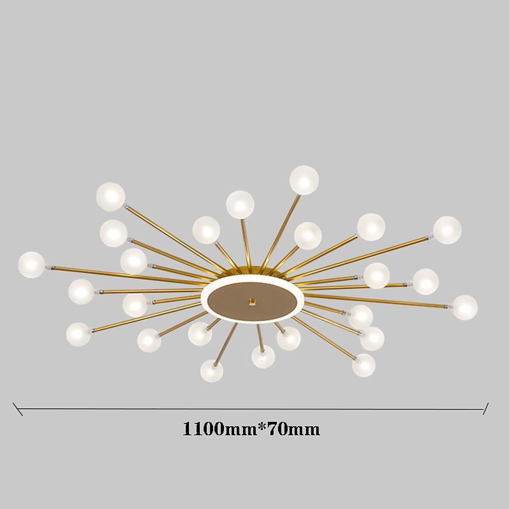 24-Light Glass Metal Nordic Pendant Chandelier - Branch Design
