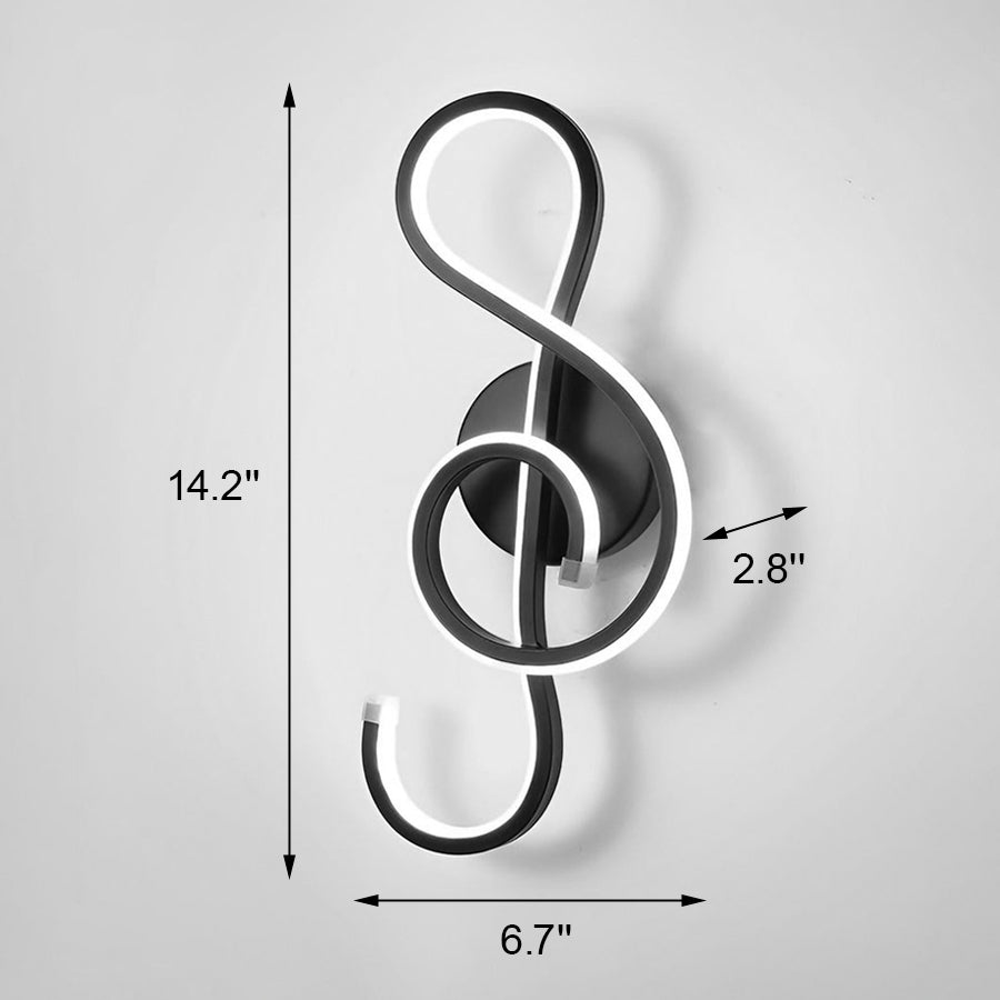 Musical Note LED Wall Sconce - Modern Electroplated Aluminum
