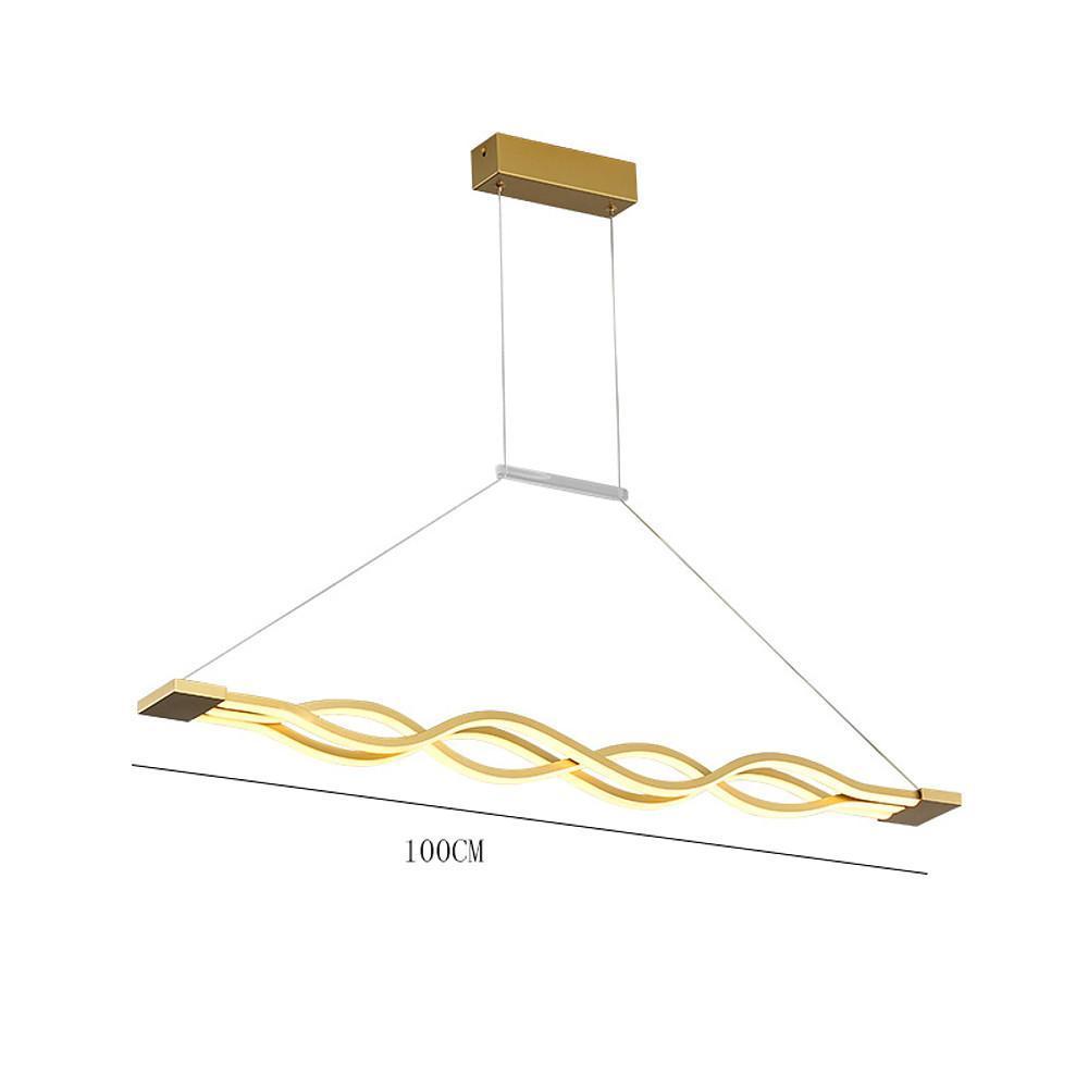 Modern Wave LED Pendant Light 39'' Aluminum Dining Chandelier