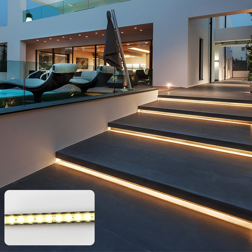 Waterproof LED Strip Step Stair Lighting Outdoor Deck Guardrail