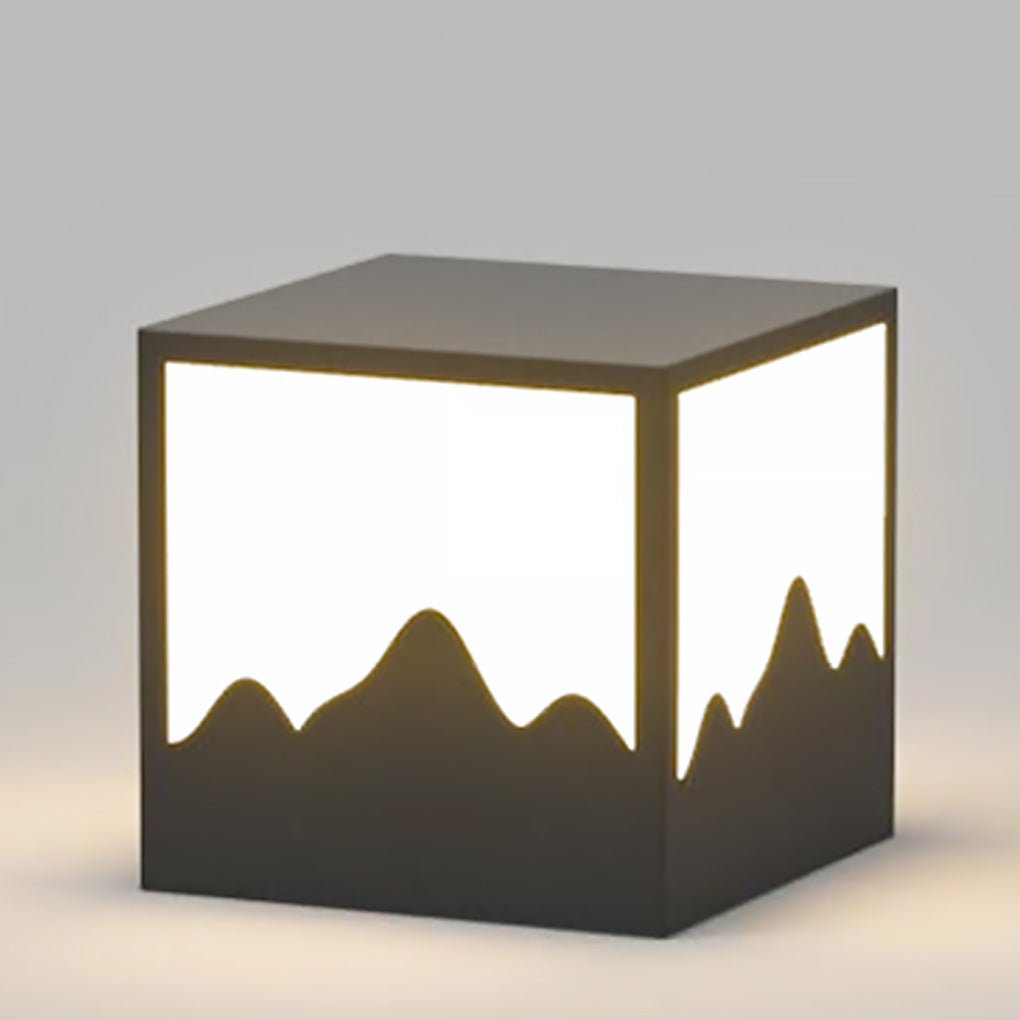 Mountain Silhouette Solar LED Outdoor Post Light Waterproof