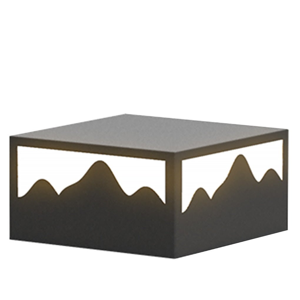 Mountain Silhouette Solar LED Outdoor Post Light Waterproof