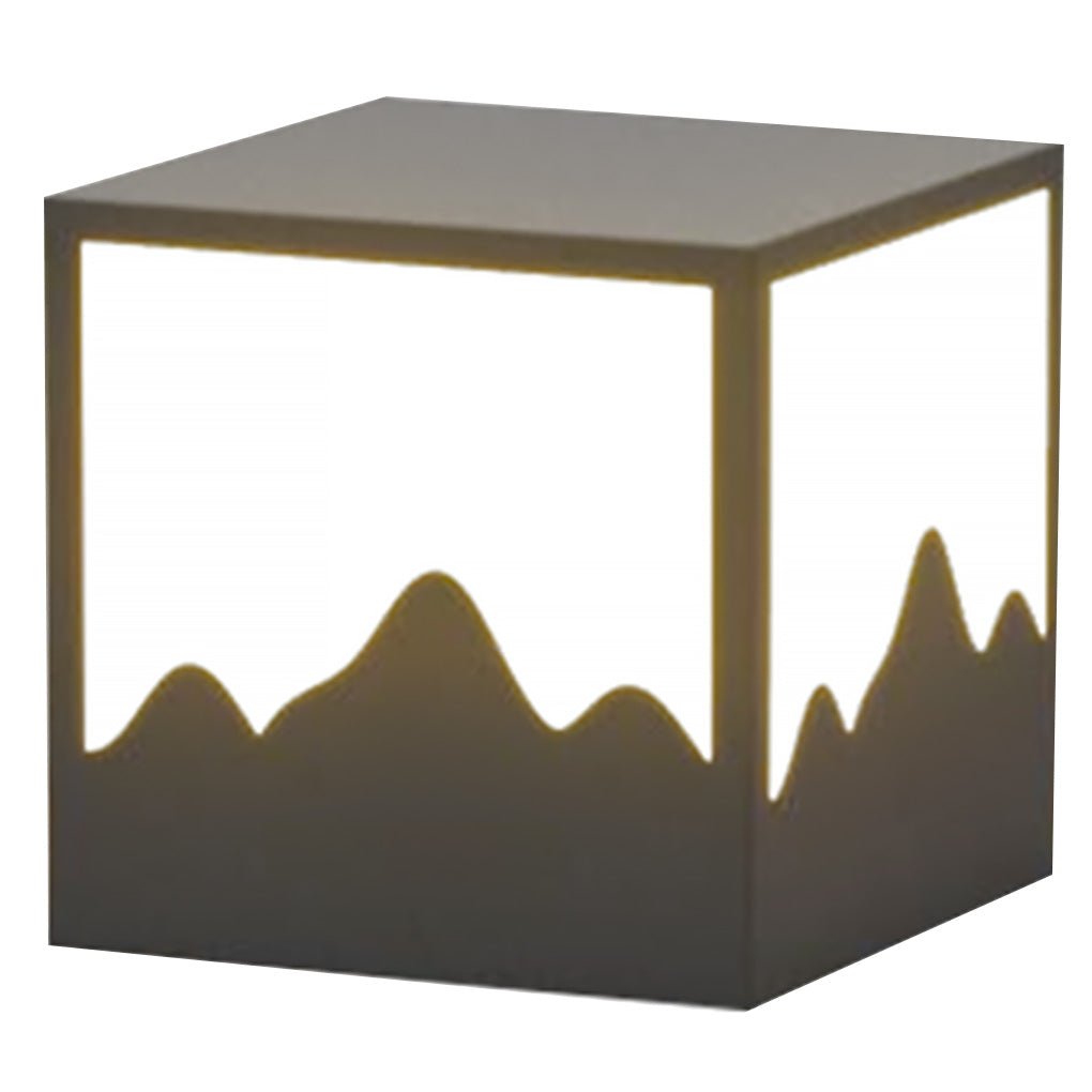 Mountain Silhouette Solar LED Outdoor Post Light Waterproof