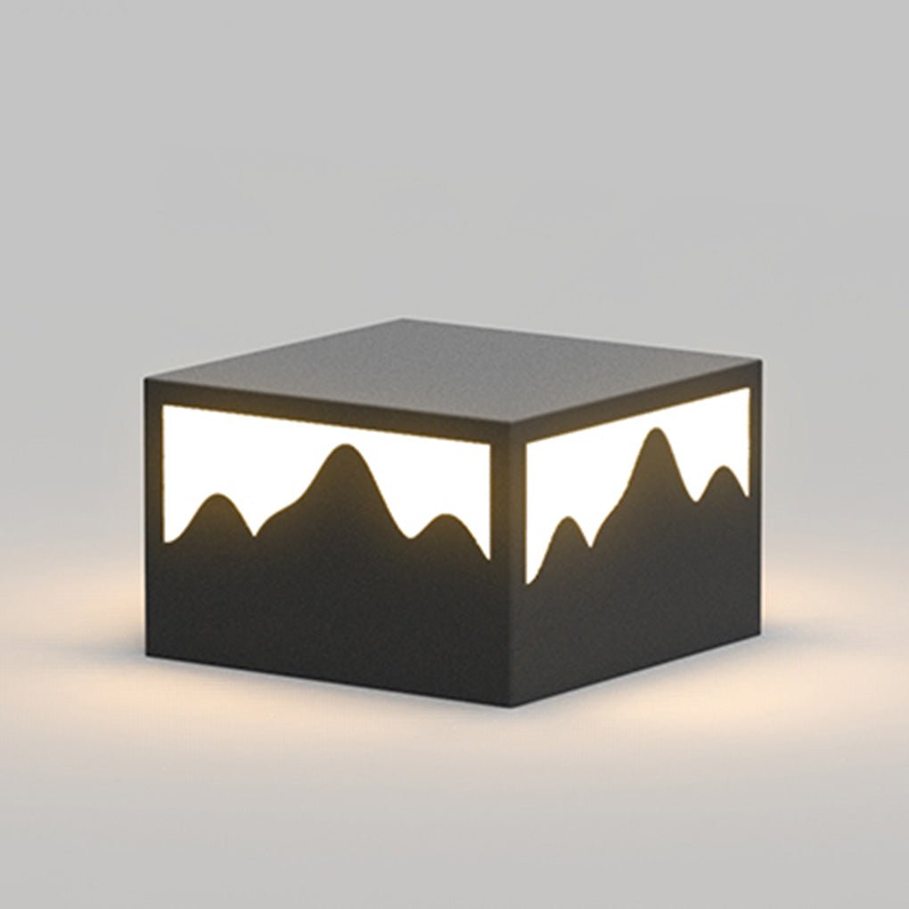 Mountain Silhouette Solar LED Outdoor Post Light Waterproof