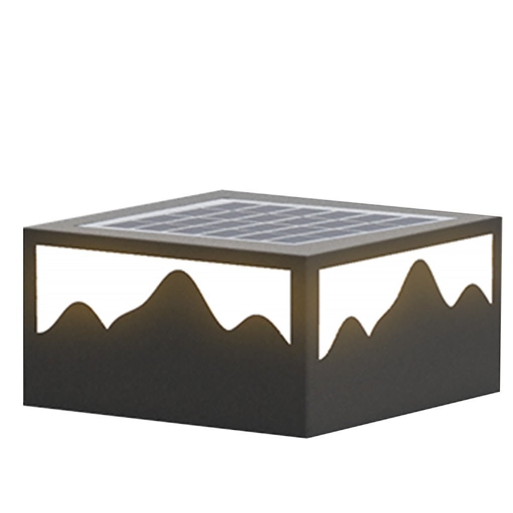 Mountain Silhouette Solar LED Outdoor Post Light Waterproof