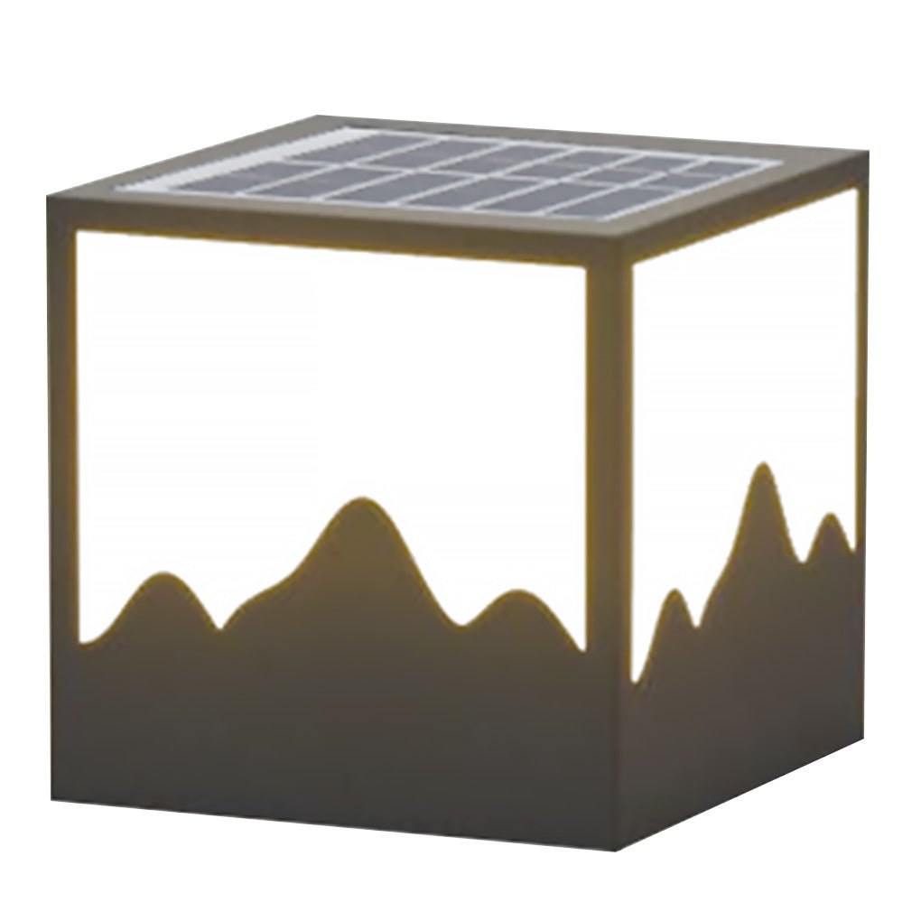Mountain Silhouette Solar LED Outdoor Post Light Waterproof
