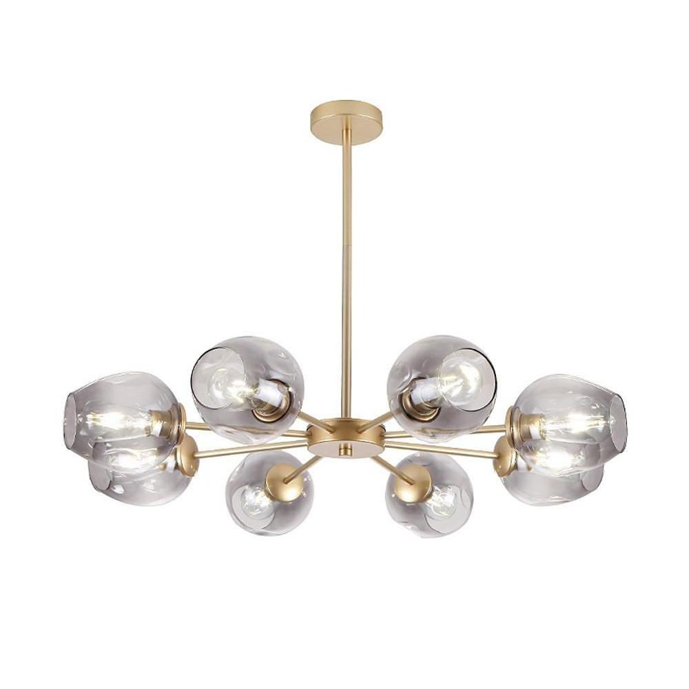 Nordic Sputnik Chandelier Glass Globe Electroplated Aluminum