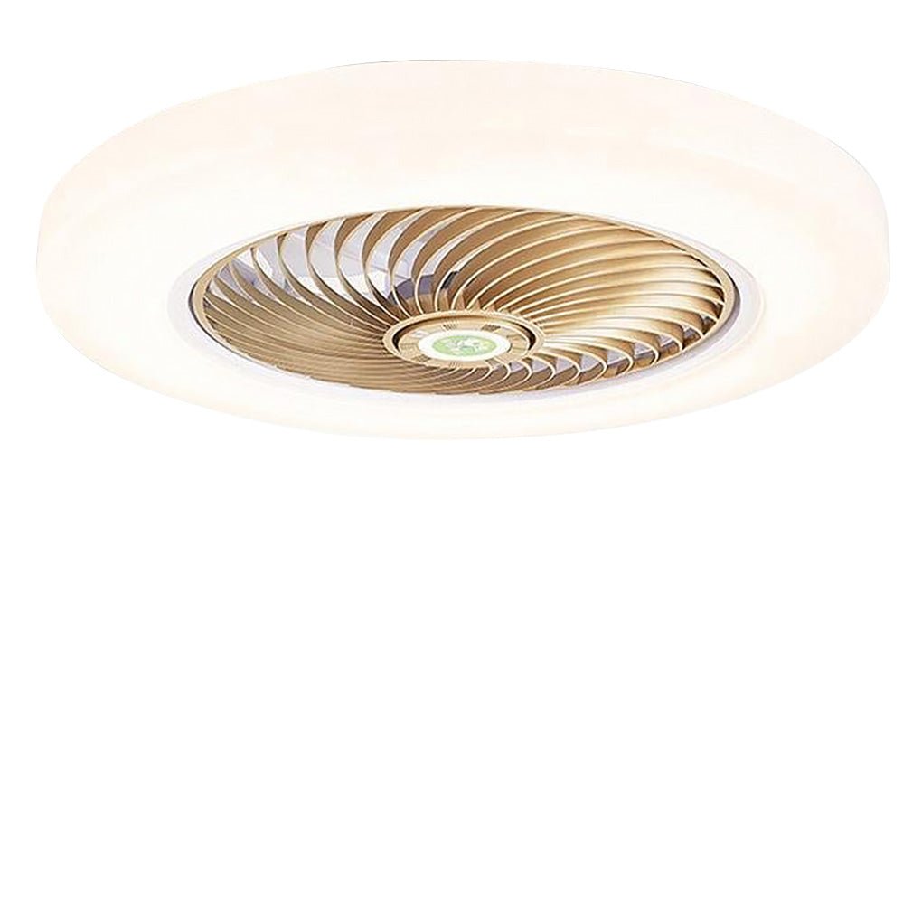 Bladeless Flush Mount Ceiling Fan with LED Light & Remote Control
