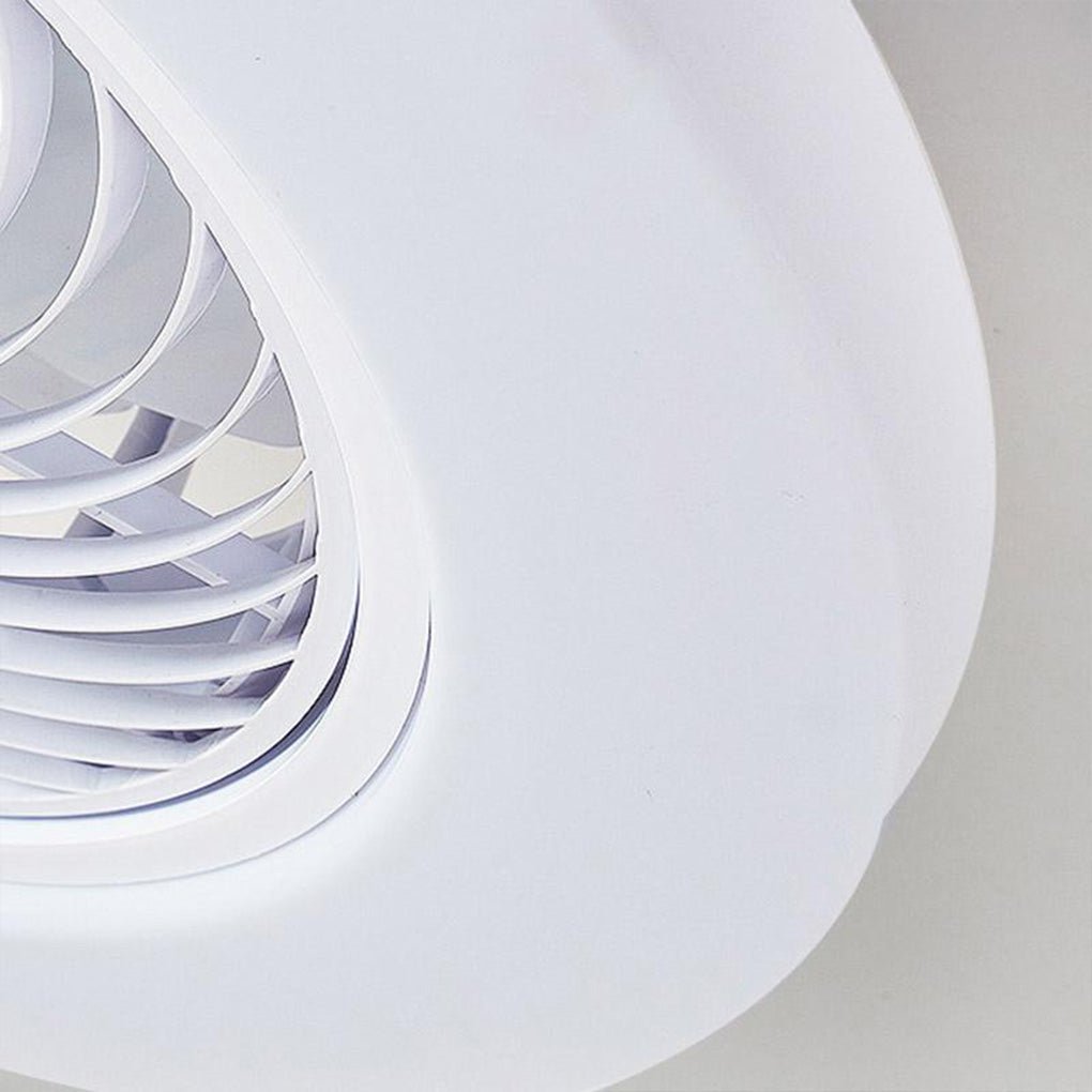 Bladeless Flush Mount Ceiling Fan with LED Light & Remote Control