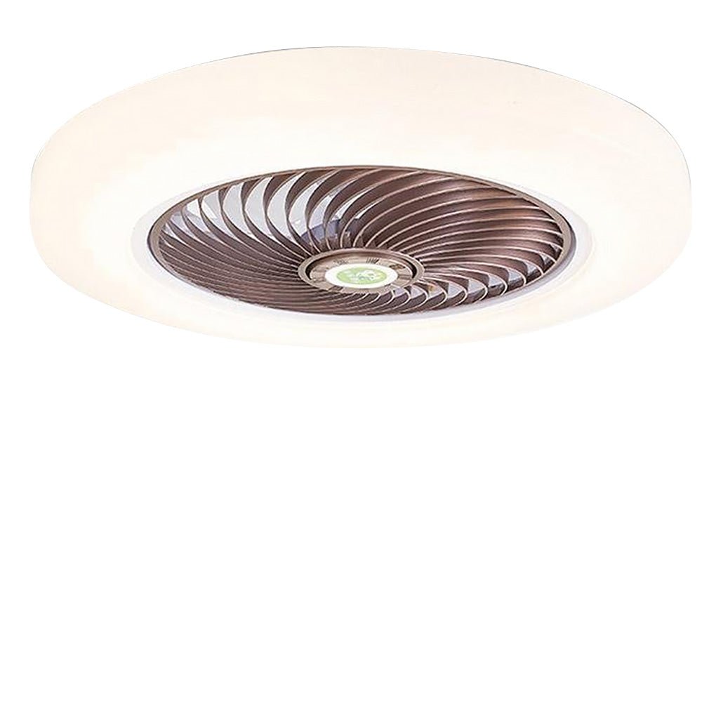 Bladeless Flush Mount Ceiling Fan with LED Light & Remote Control