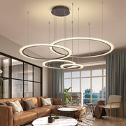 4-Ring Geometric LED Pendant Light Modern Ceiling Chandelier