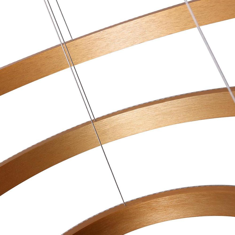 Adjustable 3-Ring LED Chandelier Gold Modern Aluminum Pendant