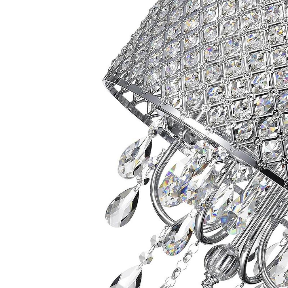 Crystal Metal Chandelier 4-Light Industrial Pendant Lighting