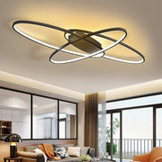 Overlapping Oval LED Flush Mount Ceiling Light - Modern Metal