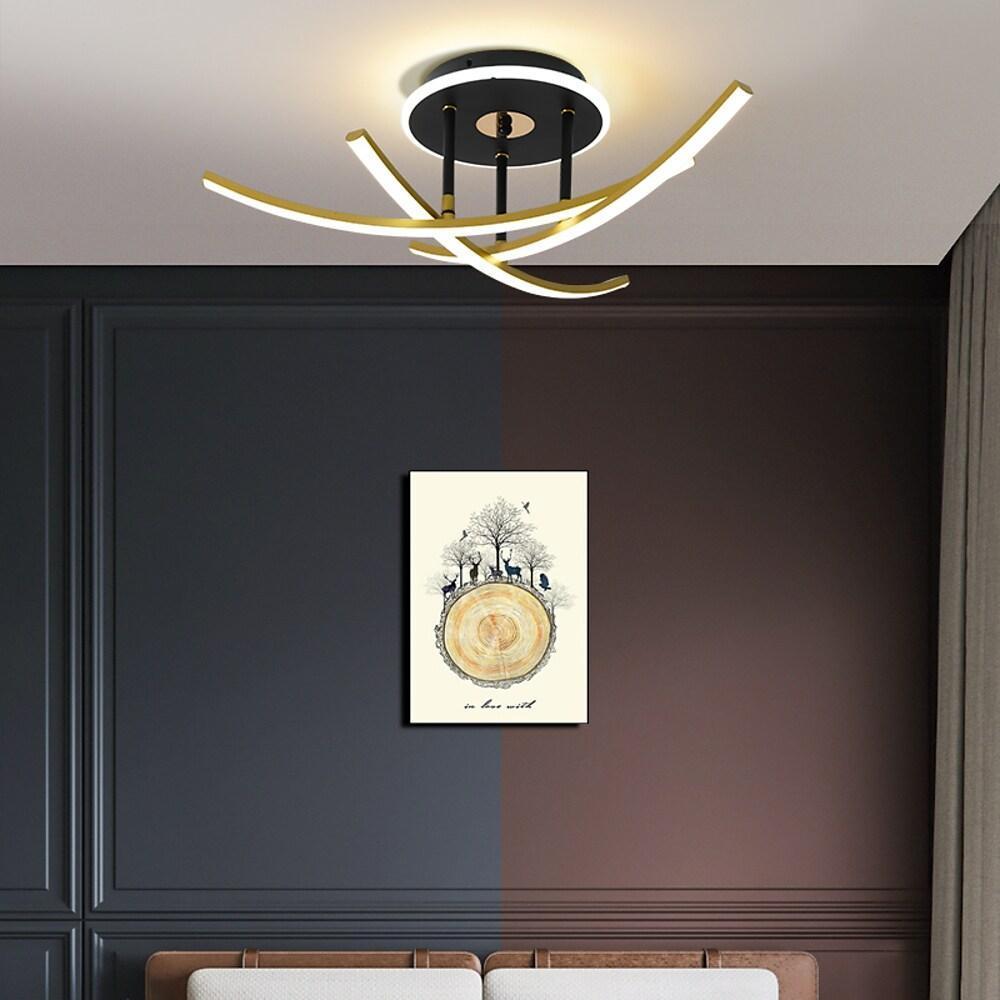 Curved Linear Dimmable LED Semi-Flush Mount Ceiling Light