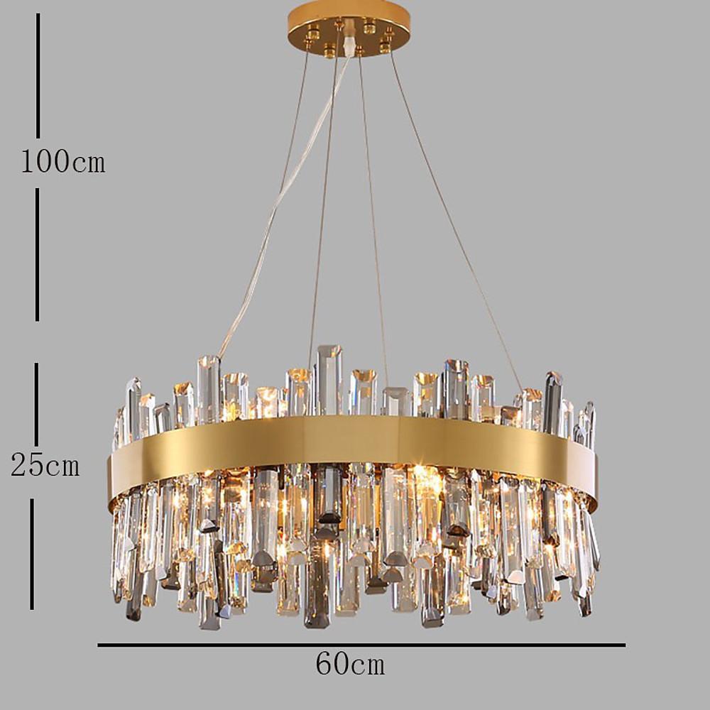 Modern Crystal Chandelier with Brass Finish - 8 to 16 Light
