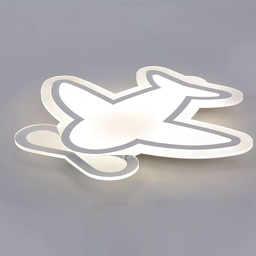 Aircraft Shaped LED Flush Mount Ceiling Light White Iron Kids Room