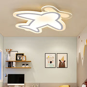 Aircraft Shaped LED Flush Mount Ceiling Light White Iron Kids Room