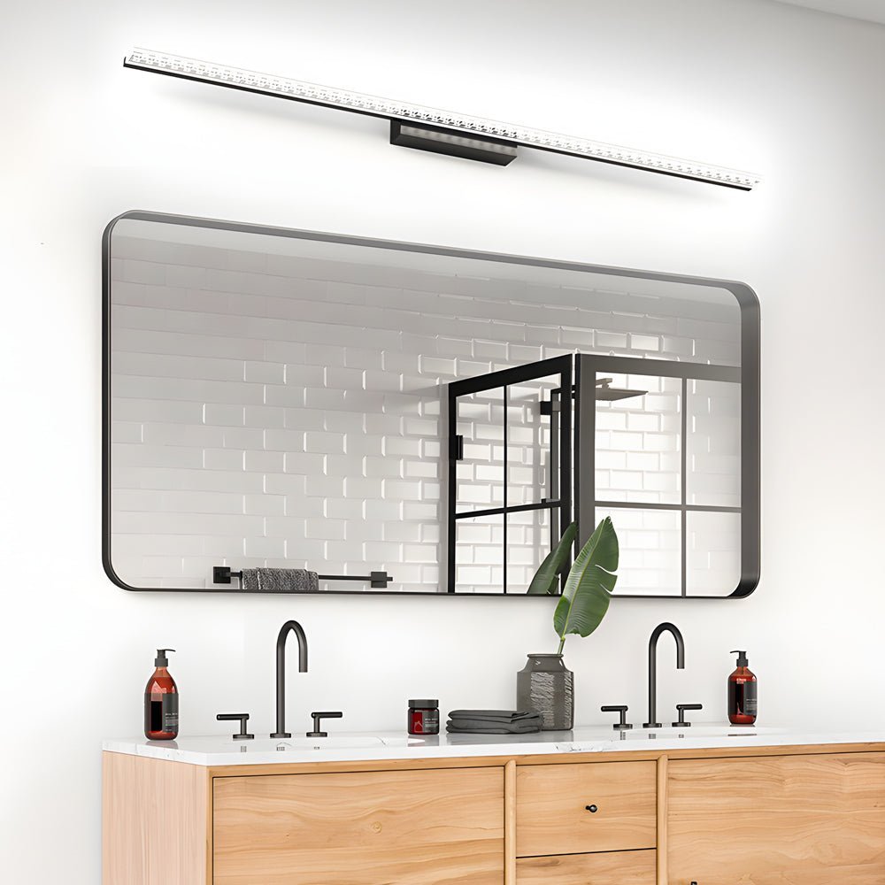 Modern LED Vanity Light with Geometric Acrylic Shade & 3-Step Dimming