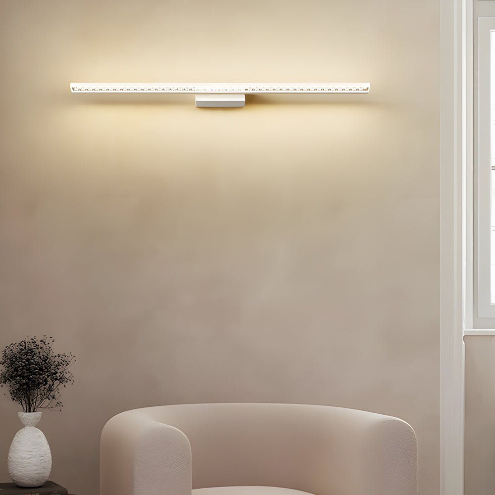 Modern LED Vanity Light with Geometric Acrylic Shade & 3-Step Dimming