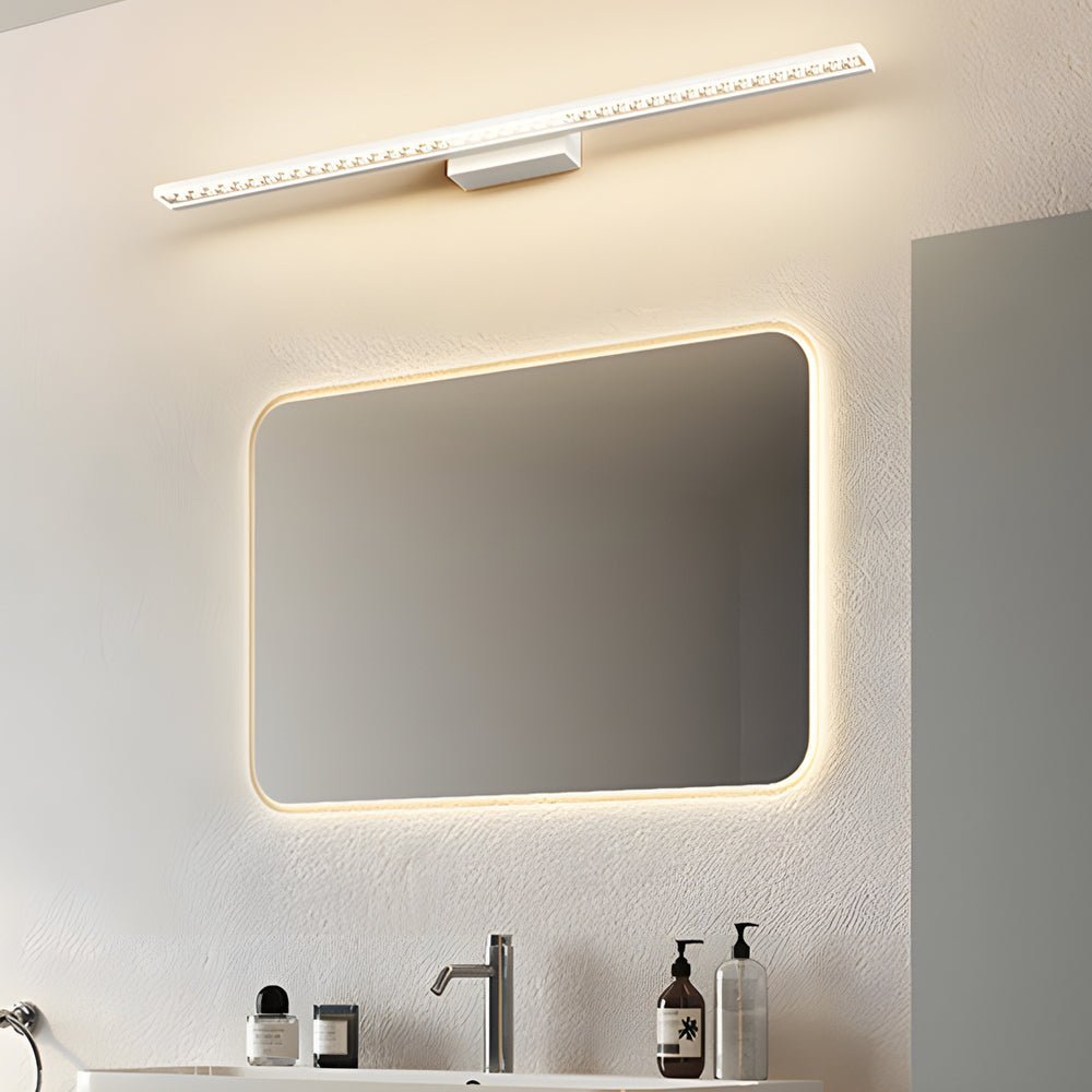 Modern LED Vanity Light with Geometric Acrylic Shade & 3-Step Dimming