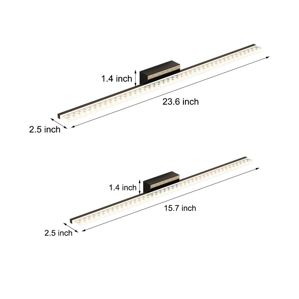 Modern LED Vanity Light with Geometric Acrylic Shade & 3-Step Dimming