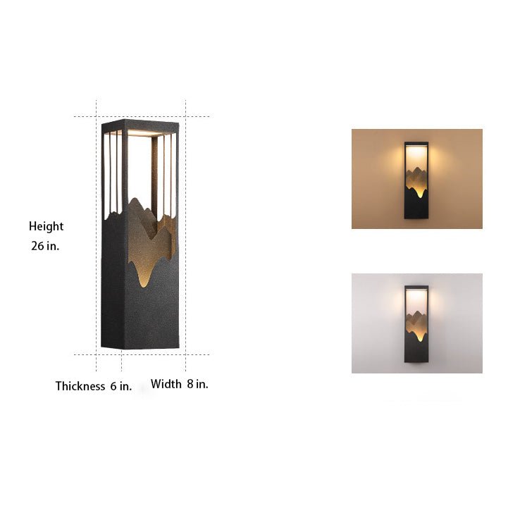 Mountain Scenery LED Outdoor Wall Lamp Waterproof Solar Hardwired