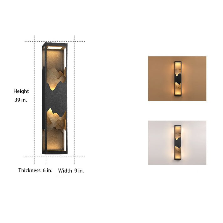 Mountain Scenery LED Outdoor Wall Lamp Waterproof Solar Hardwired