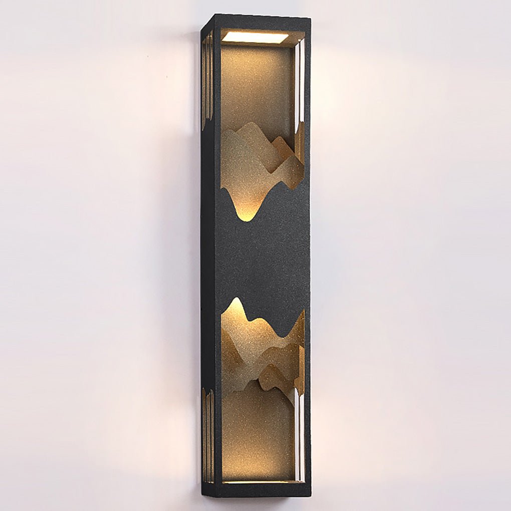 Mountain Scenery LED Outdoor Wall Lamp Waterproof Solar Hardwired
