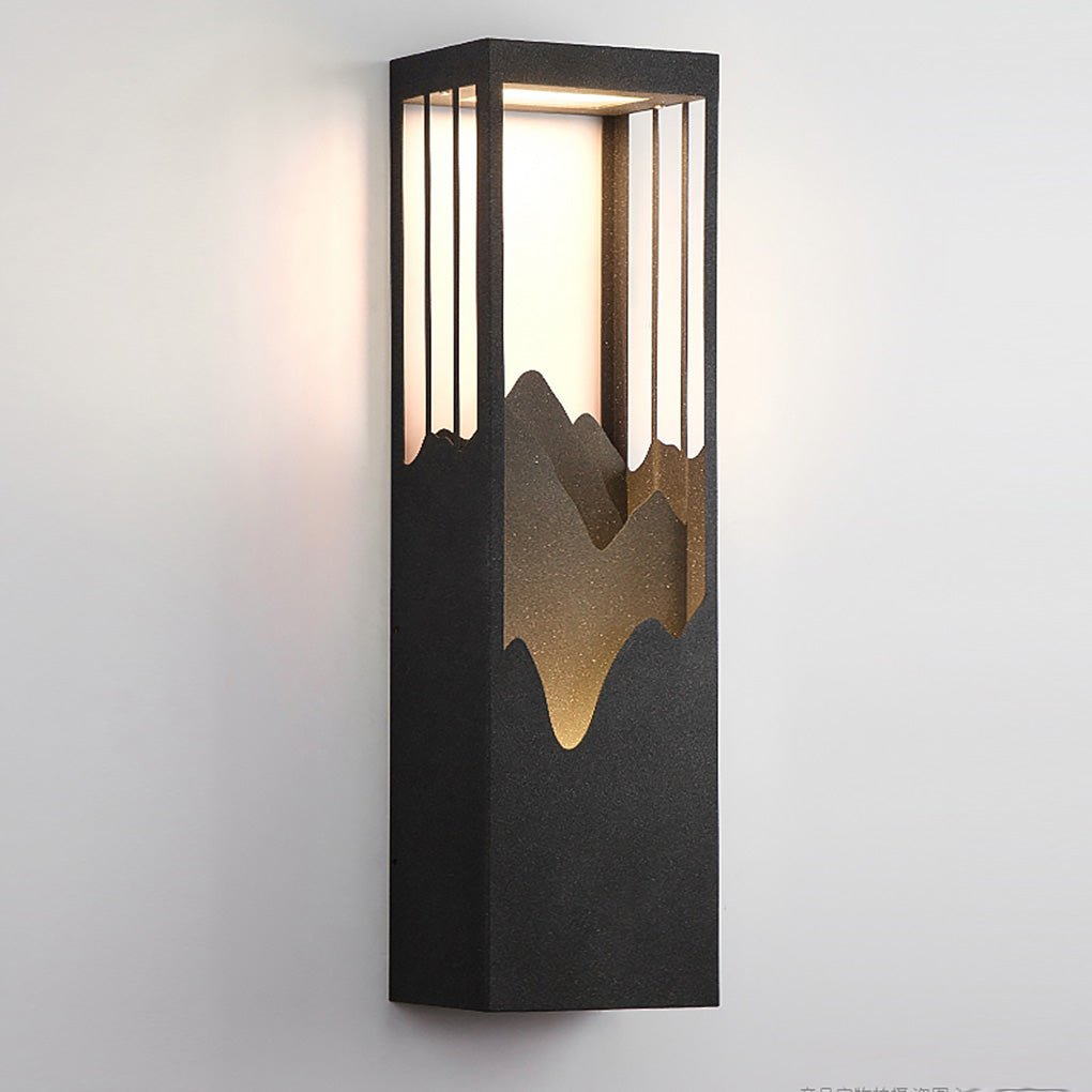 Mountain Scenery LED Outdoor Wall Lamp Waterproof Solar Hardwired