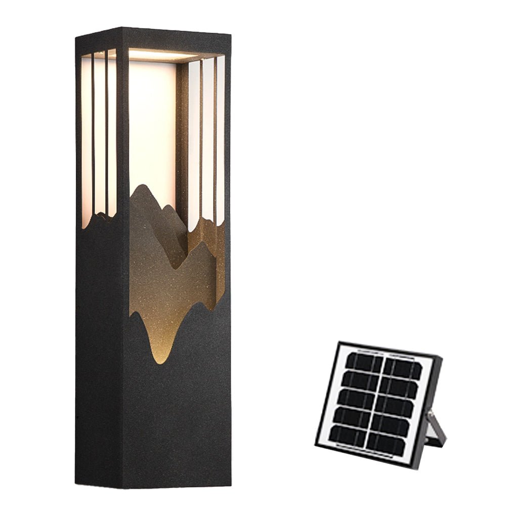 Mountain Scenery LED Outdoor Wall Lamp Waterproof Solar Hardwired