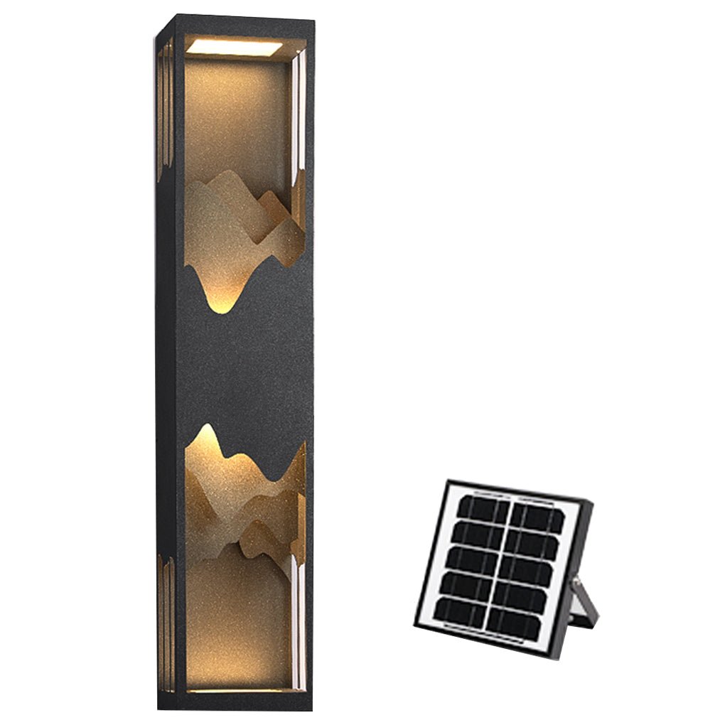 Mountain Scenery LED Outdoor Wall Lamp Waterproof Solar Hardwired