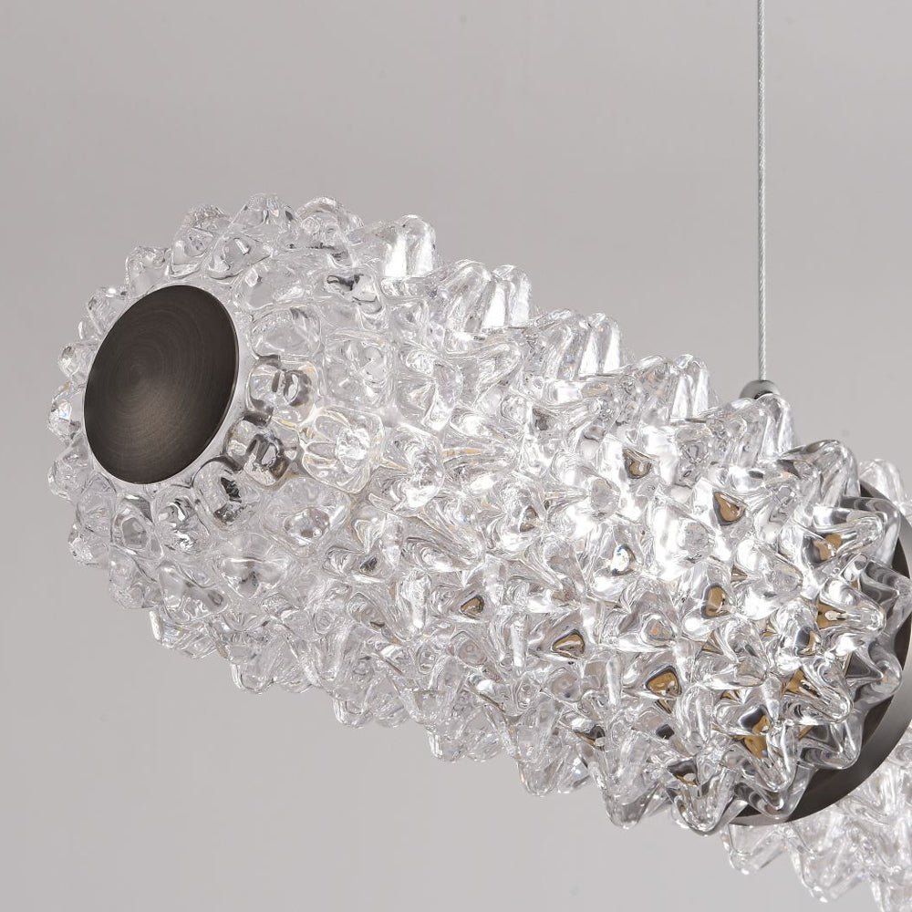 LED Crystal Linear Suspension Lamp with Brushed Black Frame