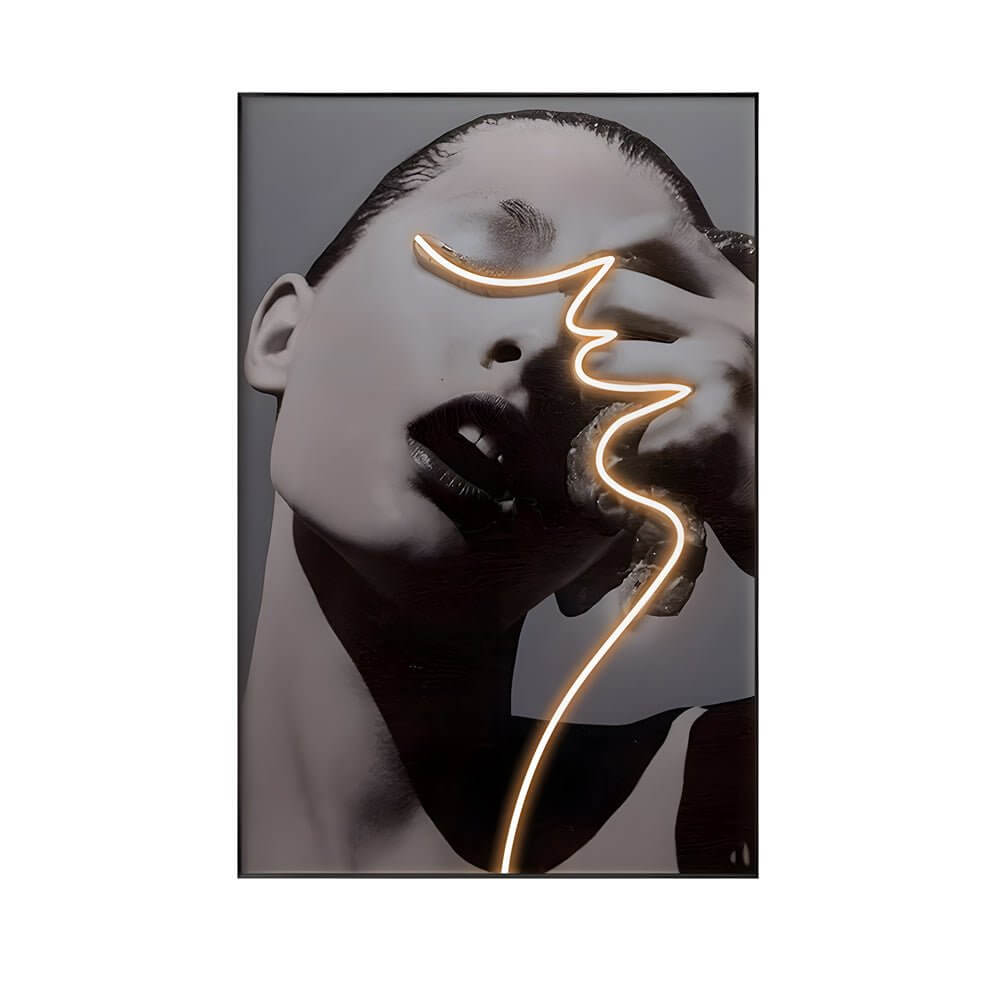 LED Porcelain Lady Profile Wall Art with Ambient Lighting