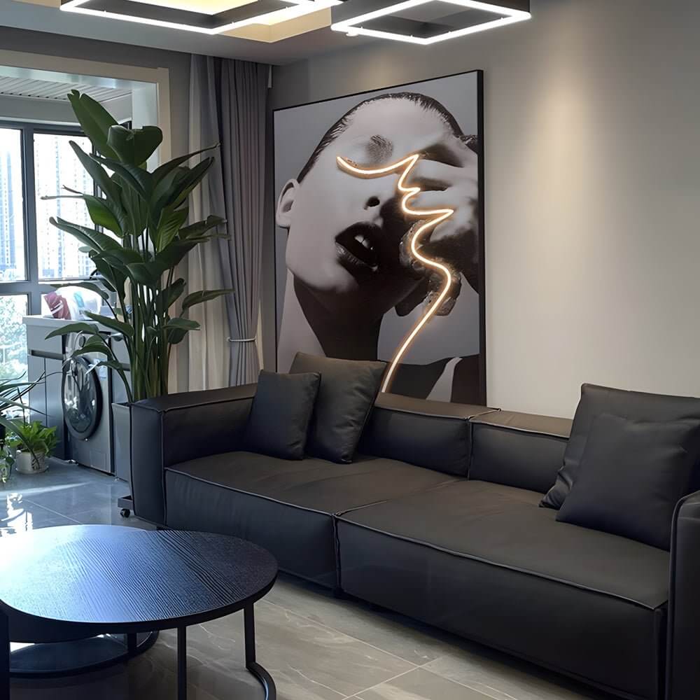 LED Porcelain Lady Profile Wall Art with Ambient Lighting