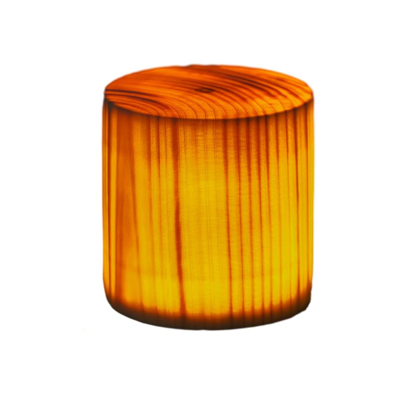 Wooden Cube Accent Table Lamp with Touch Control & USB Charging