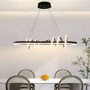 Modern Dimmable LED Spiral Chandelier - Black Aluminum & Silicone