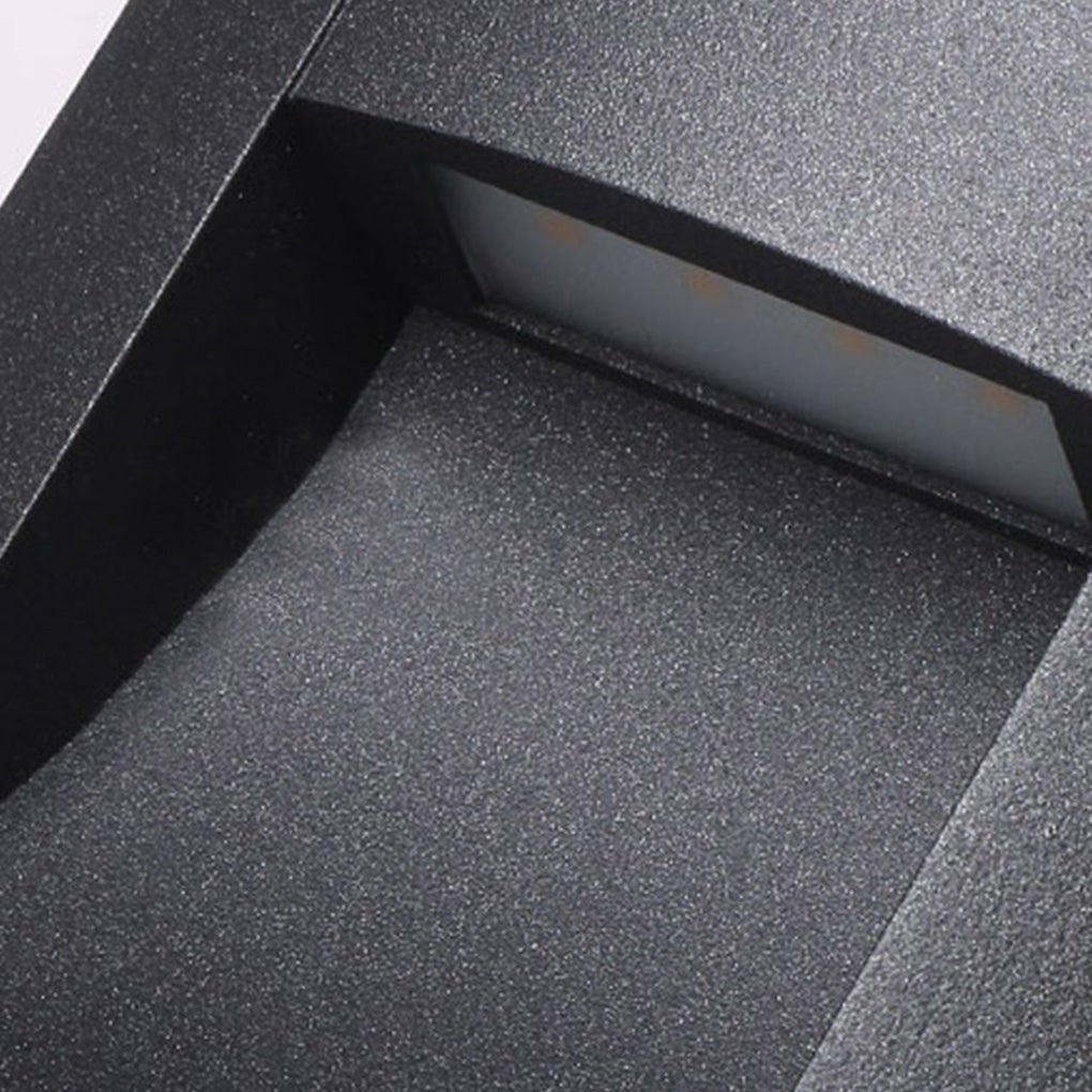 Rectangle LED Recessed Outdoor Step Light - Modern Black Aluminum