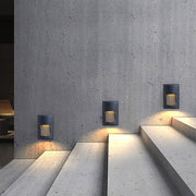 Rectangle LED Recessed Outdoor Step Light - Modern Black Aluminum
