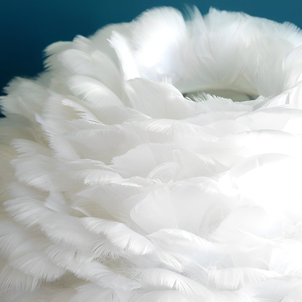 Modern Feather Crystal Table Lamp with Warm LED Ambient Lighting