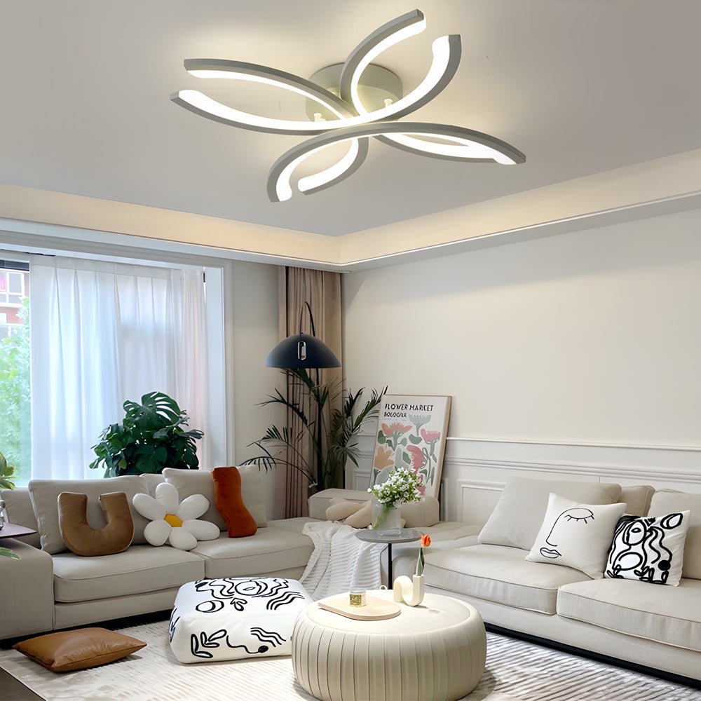 Modern Flower-Shaped Acrylic LED Flush Mount Ceiling Light