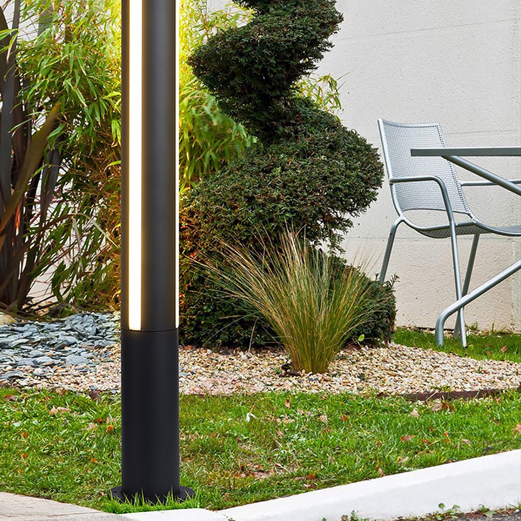 Modern LED Bollard Light - Industrial Outdoor Post Lamp - Aluminum