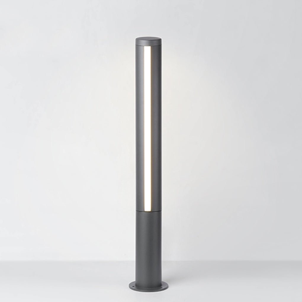 Modern LED Bollard Light - Industrial Outdoor Post Lamp - Aluminum