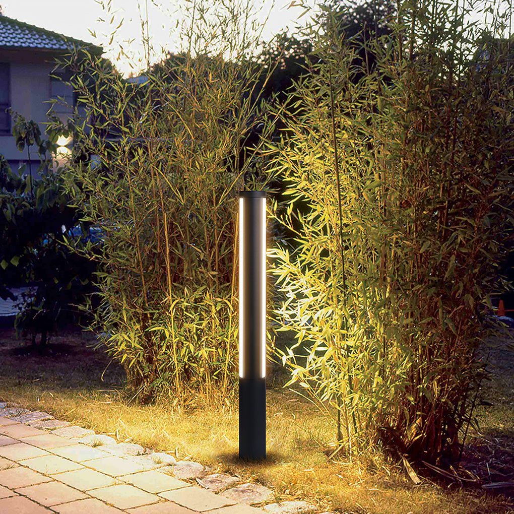 Modern LED Bollard Light - Industrial Outdoor Post Lamp - Aluminum