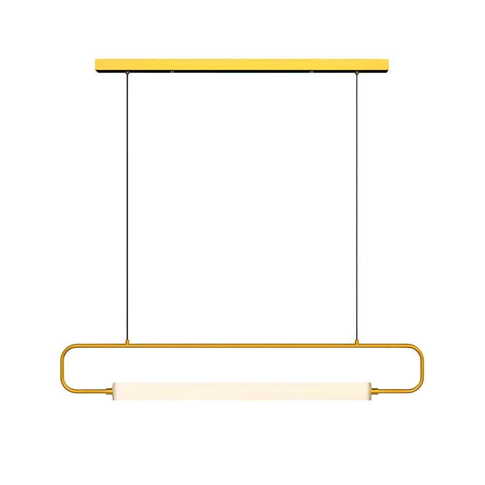Modern Linear LED Pendant Light with Acrylic Tubes - Black/Gold