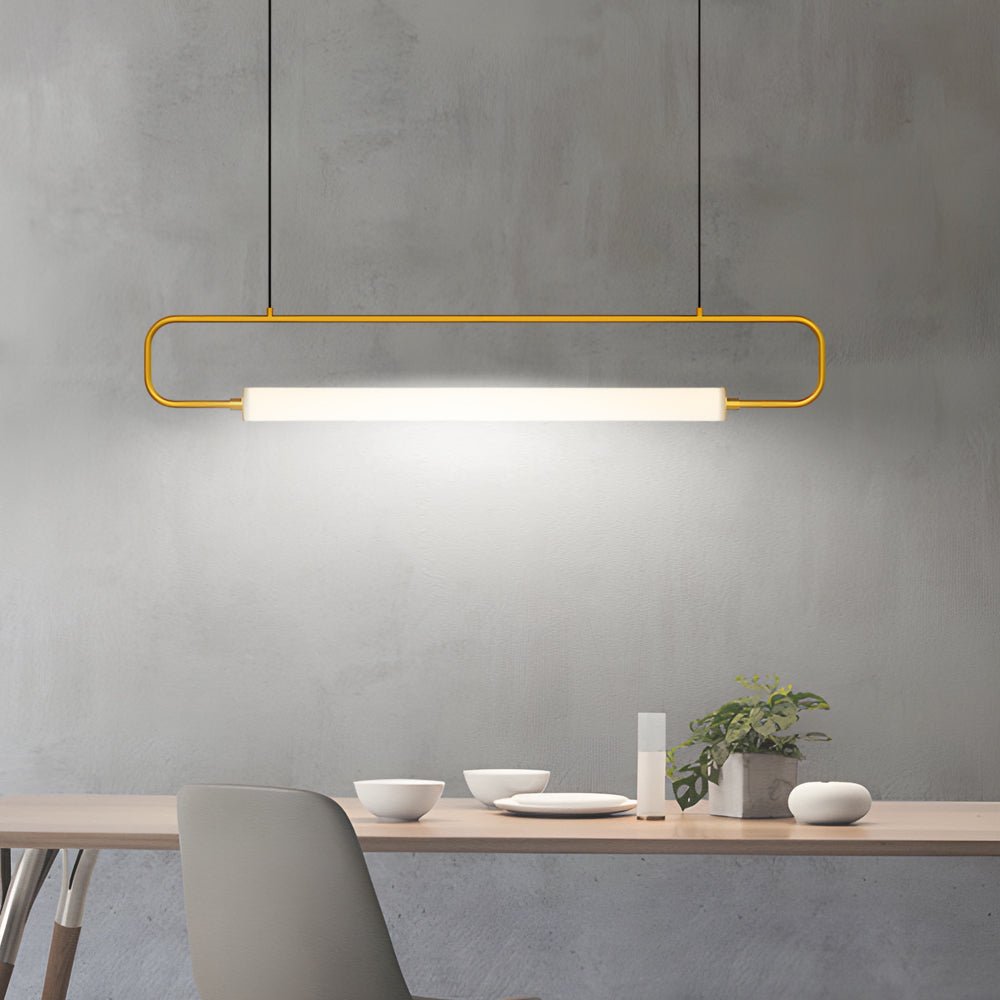 Modern Linear LED Pendant Light with Acrylic Tubes - Black/Gold