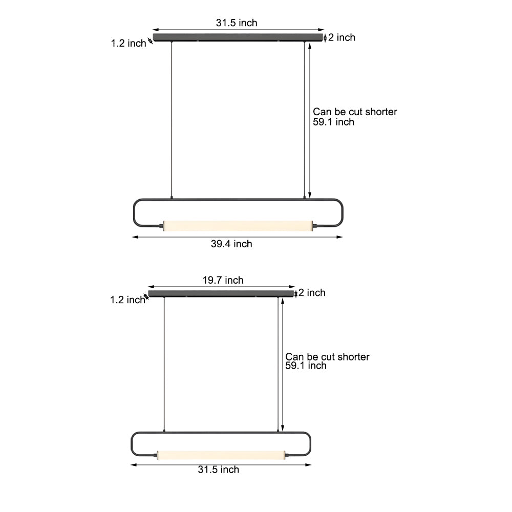 Modern Linear LED Pendant Light with Acrylic Tubes - Black/Gold