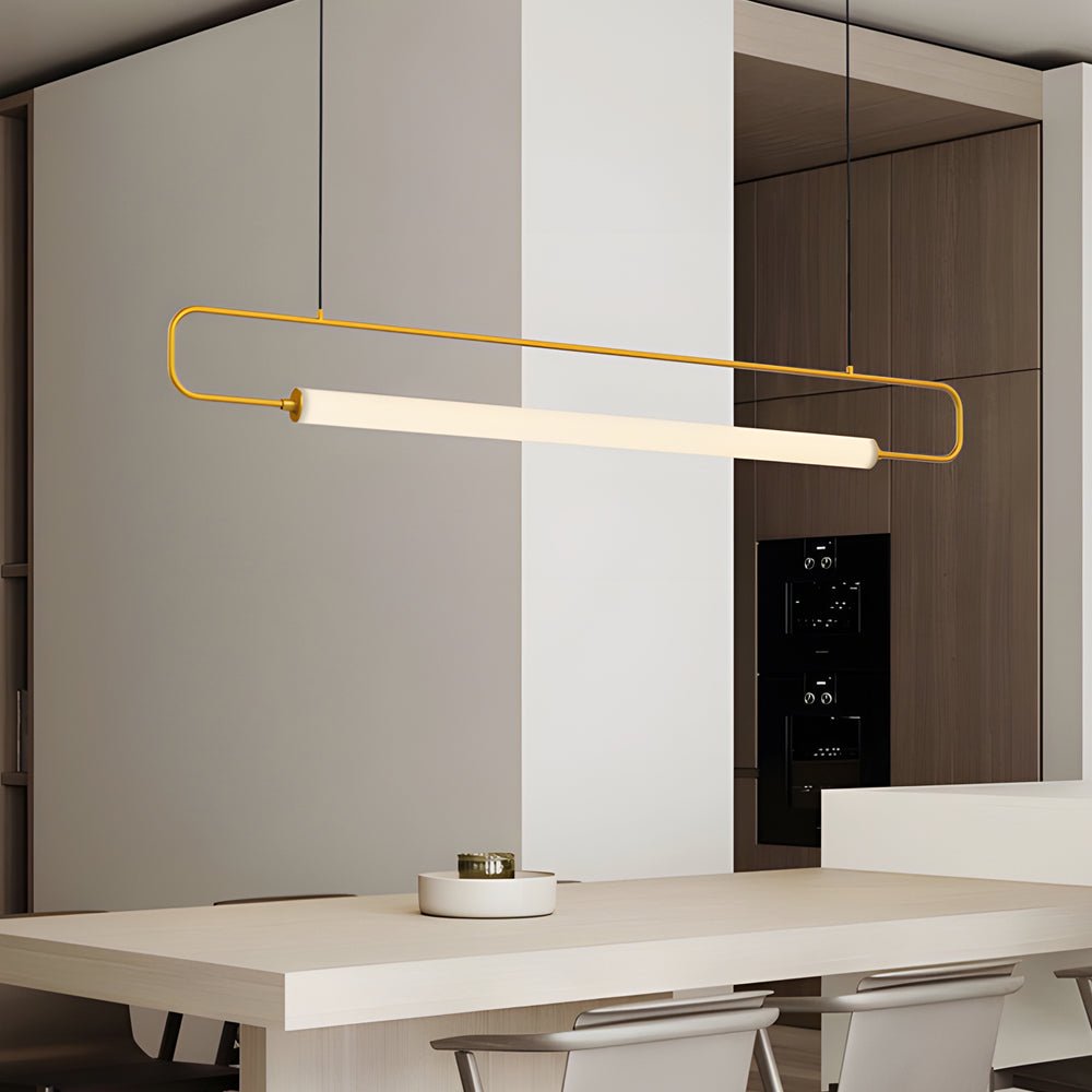 Modern Linear LED Pendant Light with Acrylic Tubes - Black/Gold