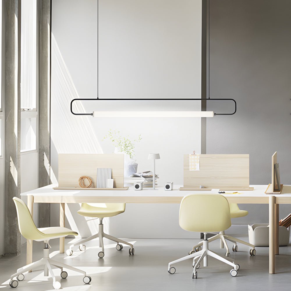 Modern Linear LED Pendant Light with Acrylic Tubes - Black/Gold