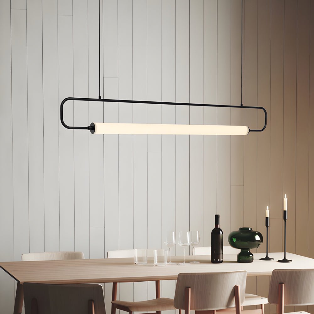 Modern Linear LED Pendant Light with Acrylic Tubes - Black/Gold